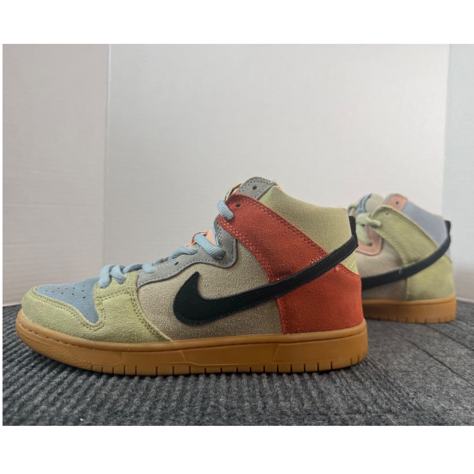 Nike Sb Dunk High Pro Spectrum Multi-Color Suede Gum Sole Cn8345-001 Mens 7